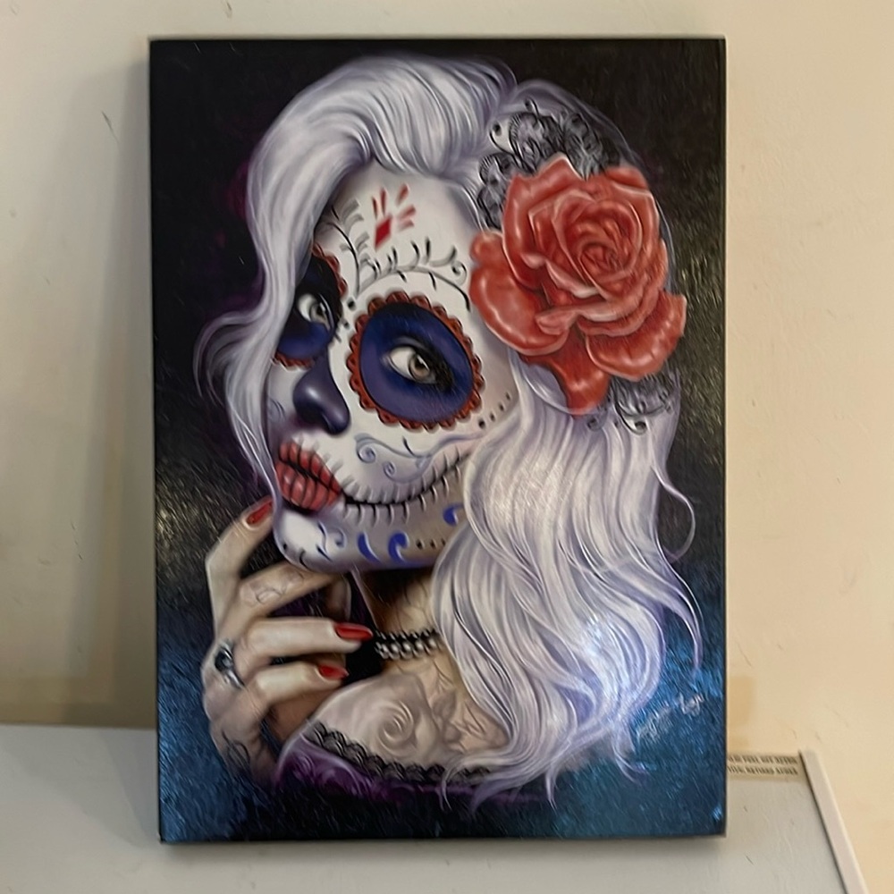 Mexican Art representing Muerte de Dias. The dimensions are 11 1/4 x 15 3/4